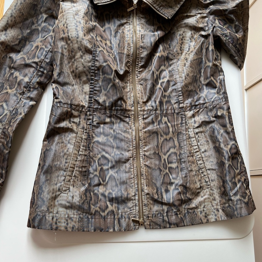St. John Brown Snake Print Utility Jacket